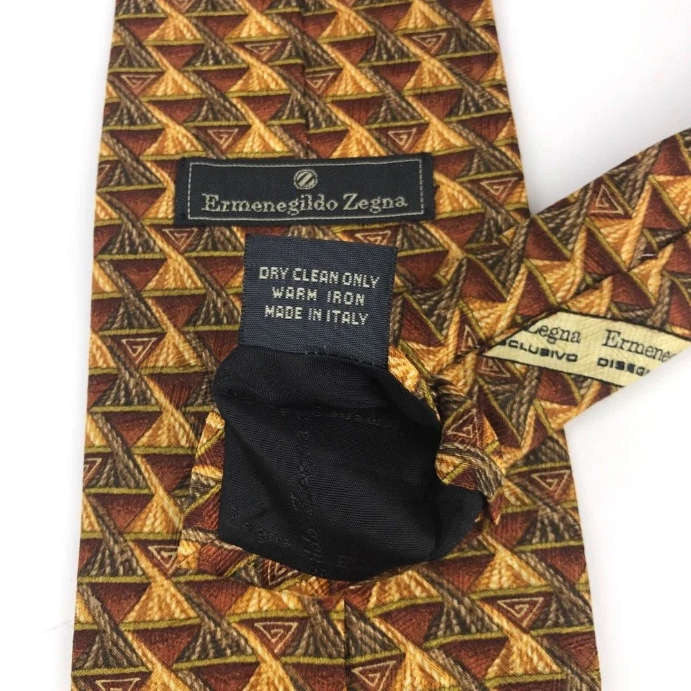 ERMENEGILDO ZEGNA Tie Silk Elegant 👔 Necktie 100% Silk Made In Italy 3.5 x 58